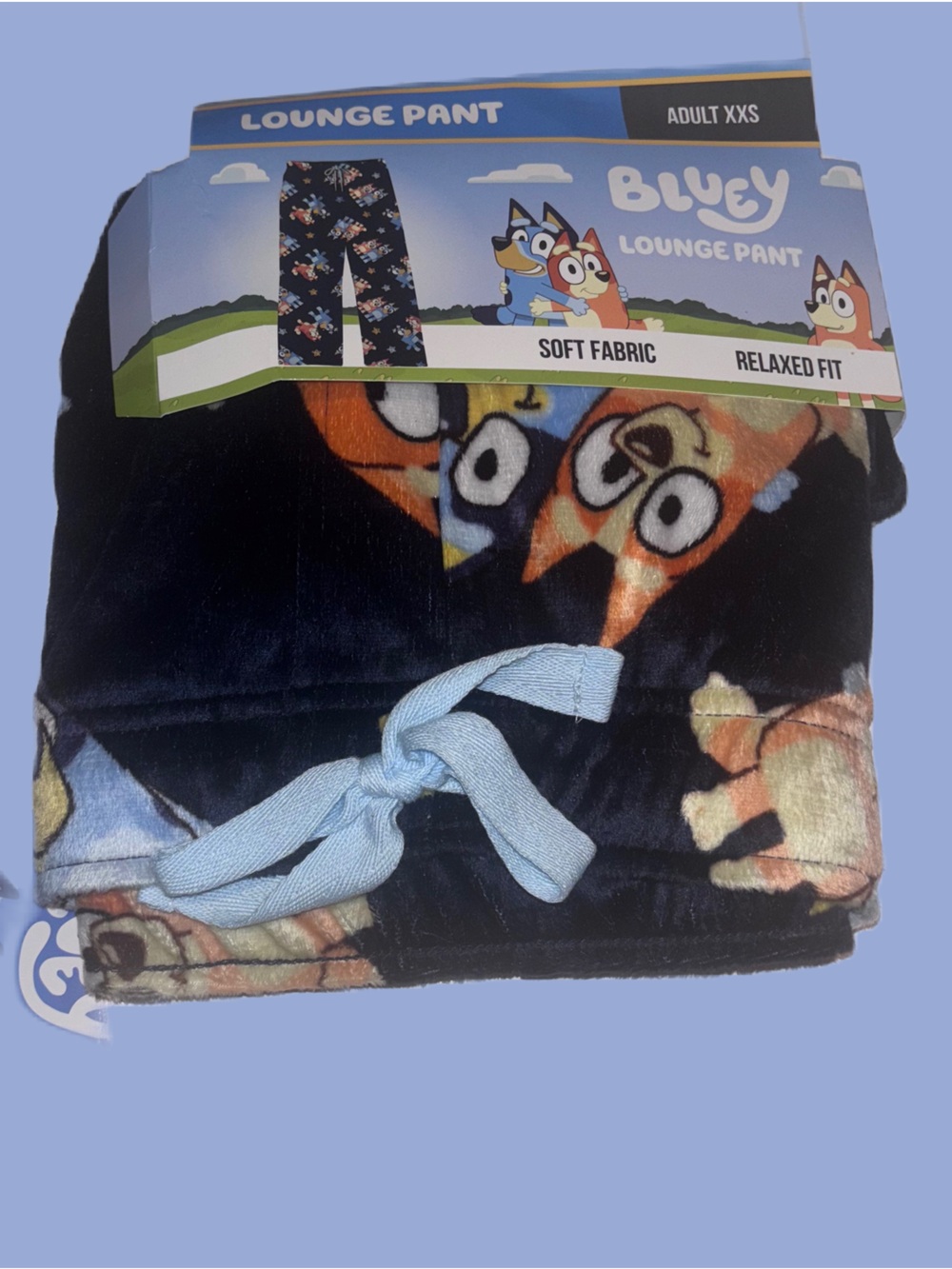 Bluey Printed Lounge Pants - Black/Blue - Adult XXS (28x26.5)